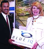 Blue IQ CEO, Pradeep Maharaj and Reed Exhibitions SA MD, Jo Melville, after signing a partnership agreement for the Blue IQ Smart Industry Expo